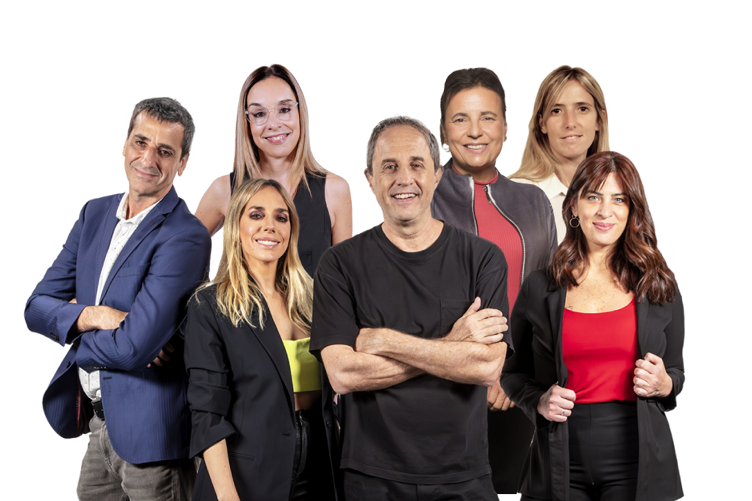 Con Ernesto Tenembaum, Gustavo Grabia, Noelia Barral Grigera, Paz Rodríguez Niell, Silvia Naishtat, Tamara Pettinato y Yamila Segovia